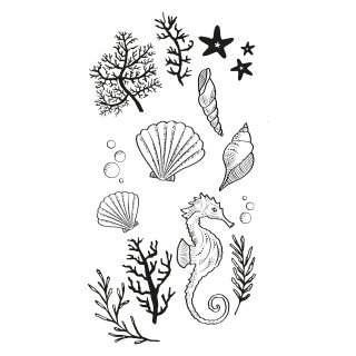 Sizzix Clear Stamps Set 15PK - Ocean Elements By Lisa Jones
