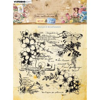 Clear Stamp Wild & Free Clear Stamp Script & Wildflowers