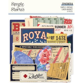 Simple Vintage Linen Market Ephemera 18 Stück