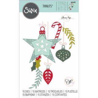 Sizzix Thinlits Die by Olivia Rose Festive Decorations 15 PCS