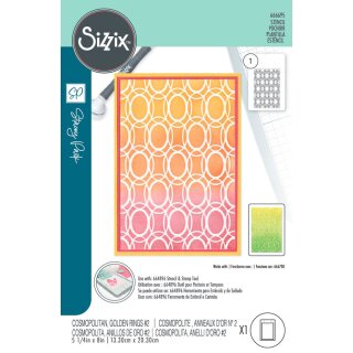 Sizzix Stencil by Stacey Park Cosmopolitan, Golden Rings #2