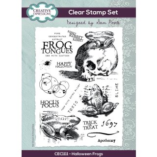 Sam Poole Clear Stamp Halloween Frogs