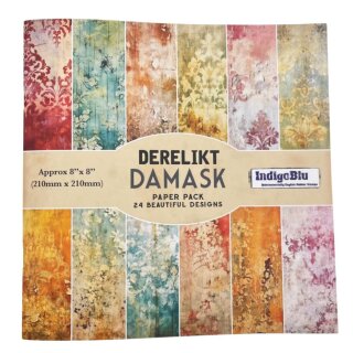 Derelikt Damask 8x8 Inch Paper Book IndogoBlu