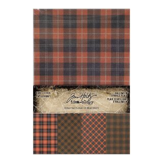 Tim Holtz Halloween Kraft-stock Halloween Sparkle Plaid