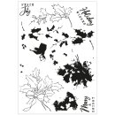 Sizzix Framelits Die w/Stamps by 49 and Market A5 Pencil Line Holly