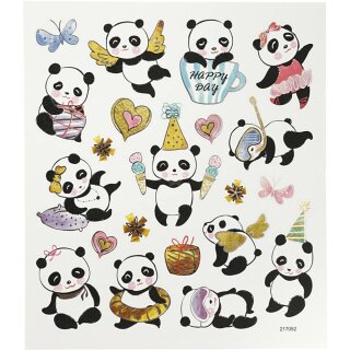 Sticker Panda 1 Bogen 15x16cm