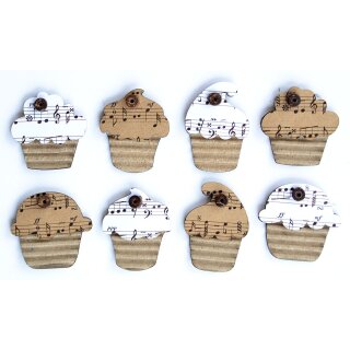 8 Sticker Muffin/Cupcake in Kraftpapier