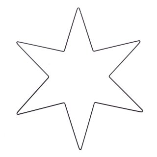 Glorex Metallstern 6-Zack schwarz 40cm