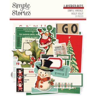 Simple Vintage Holly Jolly Layered Bits & Pieces