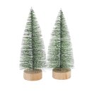 Miniatur Tannenbaum mit Schnee, 15cm 2 Stück