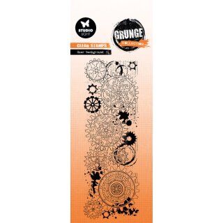 Stempel Gear Background Grunge Stamp 51x146mm