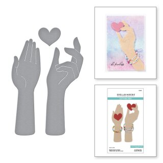 Spellbinders Bestie Heart in Hand Etched Dies