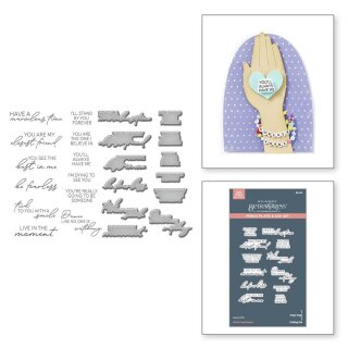 Spellbinders Bestie Sentiments Press Plate & Die Set