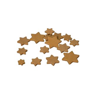 Holzstreuteile Sternen Mix 70 Stück 14-34mm