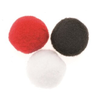 Pompons rot,schwarz,weiss 20mm zu 50 Stk.