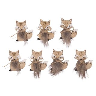 Holzstreuteile Fuchs 7 Stück, 35x40mm