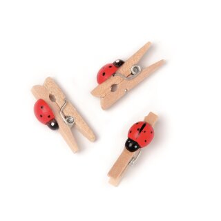 Marienkäfer Mini Wäscheklammer 12 Stk. 9x13mm