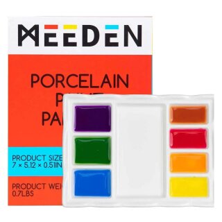 Porzellanpalette eckig 13x18cm 8 Fächer