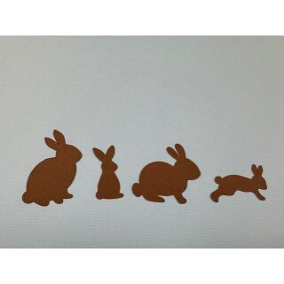 Papierstreuteile Hasen, 4 Varianten 25 Stück