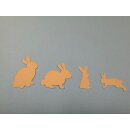 Papierstreuteile Hasen, 4 Varianten 25 Stück
