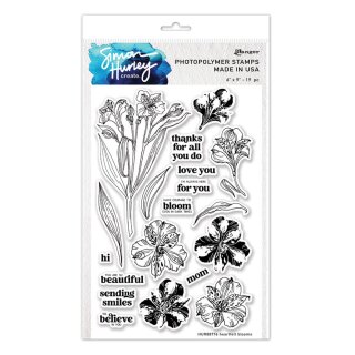 Simon Hurley create. Photopolymer Stamps 6x9 Inch Heartfelt Blooms