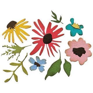 Sizzix 2D Texture Fades w/ Thinlits Die by Tim Holtz Vault Side-Order Floristry (1+11pcs)
