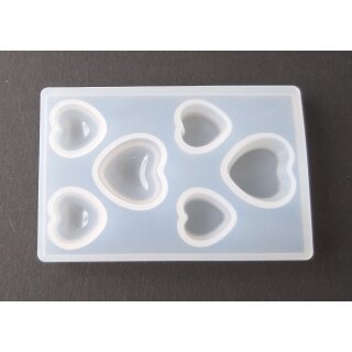 Silikonform Herzen Flach 50x40mm Herzen in 2 grössen