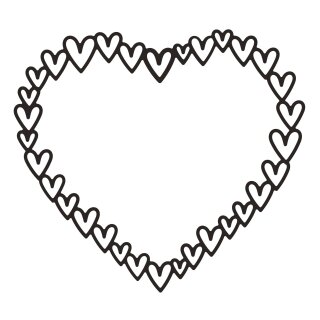 Stanzschablone Herzen in Herzform 105x115mm