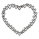 Stanzschablone Herzen in Herzform 105x115mm