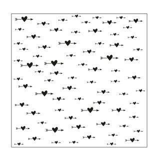 Schablone 15x15cm Herzen mit Pfeil