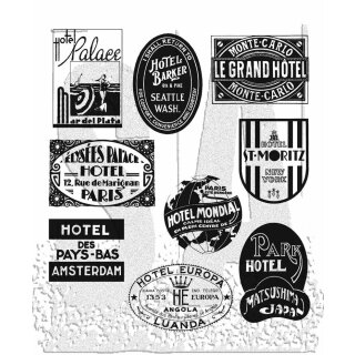 Travel Labels Tim Holtz Cling Stamps
