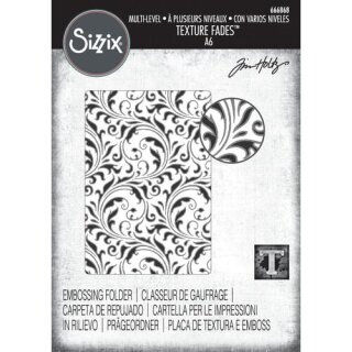 Sizzix Multi Level Textured Impressions Embossing Folder - Vault Flourish By Tim Holtz