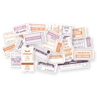 Papierstreuteile Tickets 18 Stück