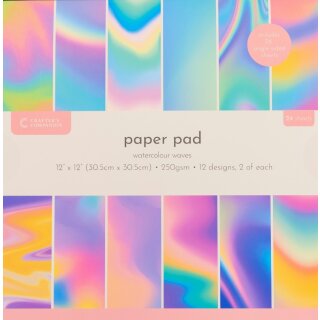 Watercolour Waves 12x12 Inch Paper Pad