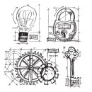 Tim Holtz Industrial Blueprint Tim Holtz Cling Stamps