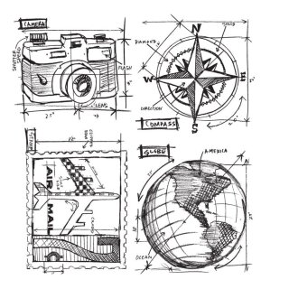 Tim Holtz Industrial Blueprint Tim Holtz Cling Stamps