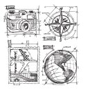 Tim Holtz Industrial Blueprint Tim Holtz Cling Stamps