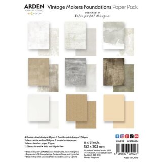 Vintage Makers 152x203mm Paper Pack Foundations