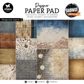20x20cm Background Papers  Grunge Design Paper Pad