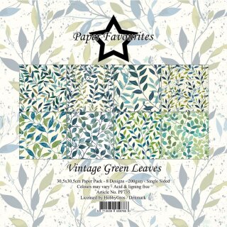 30,5x30,5 cm Vintage Green Leaves Paper Pad