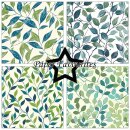 30,5x30,5 cm Vintage Green Leaves Paper Pad