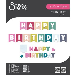 Sizzix Thinlits Die Set 17PK - Birthday Bunting By Catherine Pooler