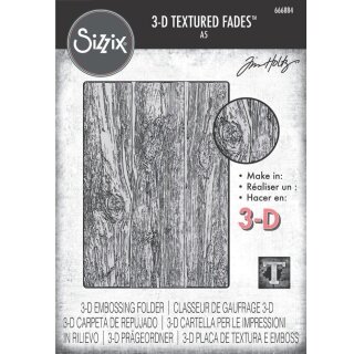 Sizzix 3-D Texture Fades Embossing Folder - Lumber Large/A5 By Tim Holtz