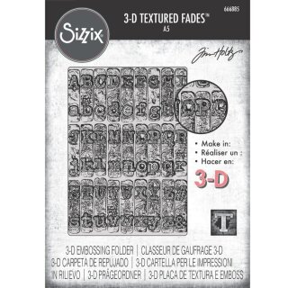 Sizzix 3-D Texture Fades Embossing Folder - Typewriter Large/A5 By Tim Holtz