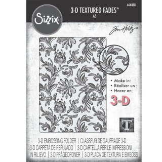 Sizzix 3-D Texture Fades Embossing Folder - Botanical Large/A5 By Tim Holtz