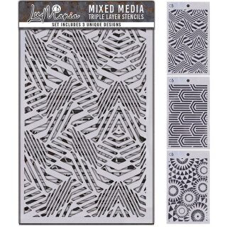Schablone Stencil Mix Triple Layer Set #003