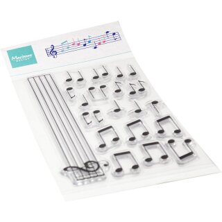 Clear Stamp Musiknoten Musik 82x117mm, 19 Teile