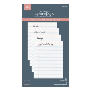 Spellbinders Take Note Press Plates Take Note Registration