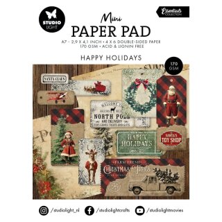 Happy Holidays A7 Essentials Mini Paper Pad