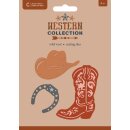 Stanzschablone Western Hufeisen, Cowboyhut und Steifel